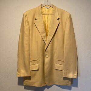 Vintage Gianni Versace Linen Blazer EU‎ 52 US 42 Made in Italy Camel Old Money